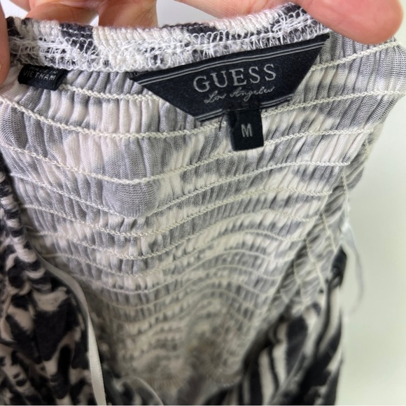 Guess Strapless Zebra Leopard Print Black White Maxi Dress Y2K-Women’s Size M - Picture 5 of 6